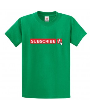 Subscribe With Bell Ring Classic Unisex Kids and Adults T-Shirt For Vloggers